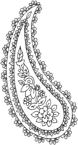 Floral Paisley Coloring Page